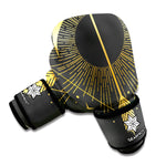 Gold Sagittarius Sign Print Boxing Gloves