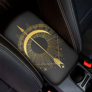 Gold Sagittarius Sign Print Car Center Console Cover