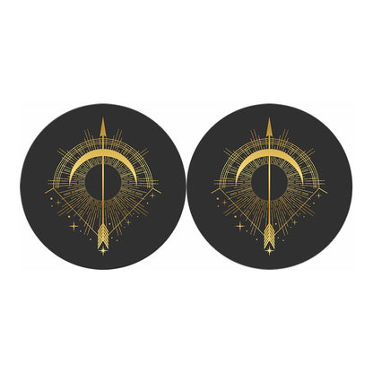Gold Sagittarius Sign Print Car Coasters