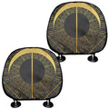 Gold Sagittarius Sign Print Car Headrest Covers