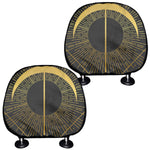Gold Sagittarius Sign Print Car Headrest Covers