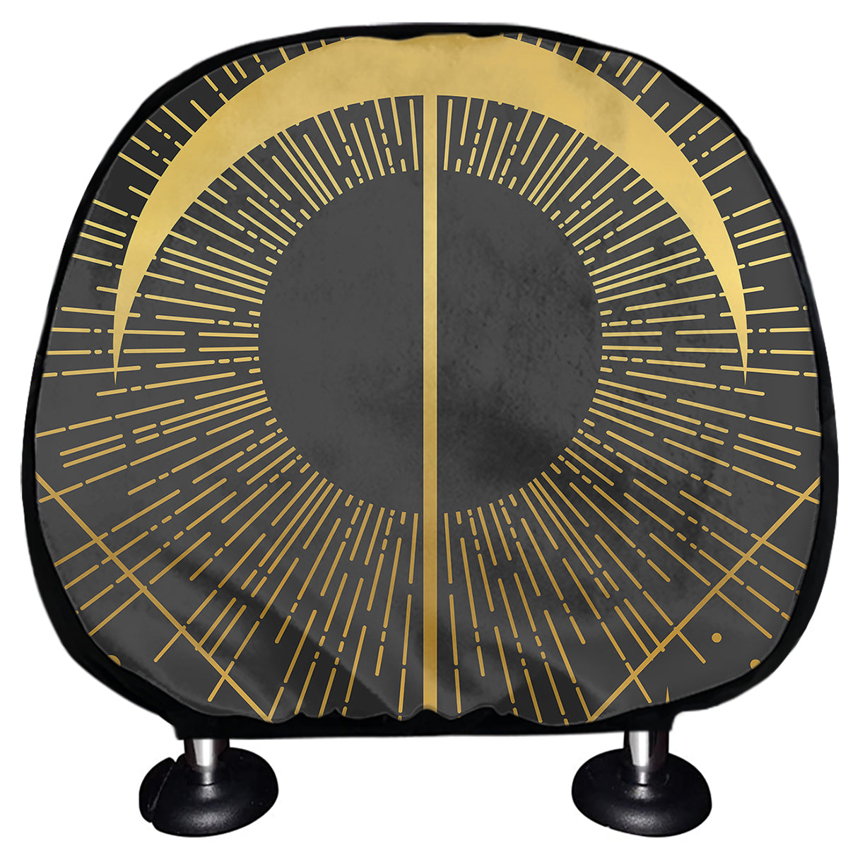 Gold Sagittarius Sign Print Car Headrest Covers
