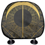 Gold Sagittarius Sign Print Car Headrest Covers