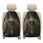 Gold Sagittarius Sign Print Car Seat Organizers