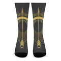 Gold Sagittarius Sign Print Crew Socks