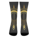 Gold Sagittarius Sign Print Crew Socks