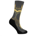 Gold Sagittarius Sign Print Crew Socks