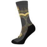 Gold Sagittarius Sign Print Crew Socks