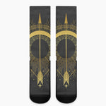 Gold Sagittarius Sign Print Crew Socks
