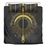 Gold Sagittarius Sign Print Duvet Cover Bedding Set