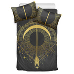 Gold Sagittarius Sign Print Duvet Cover Bedding Set