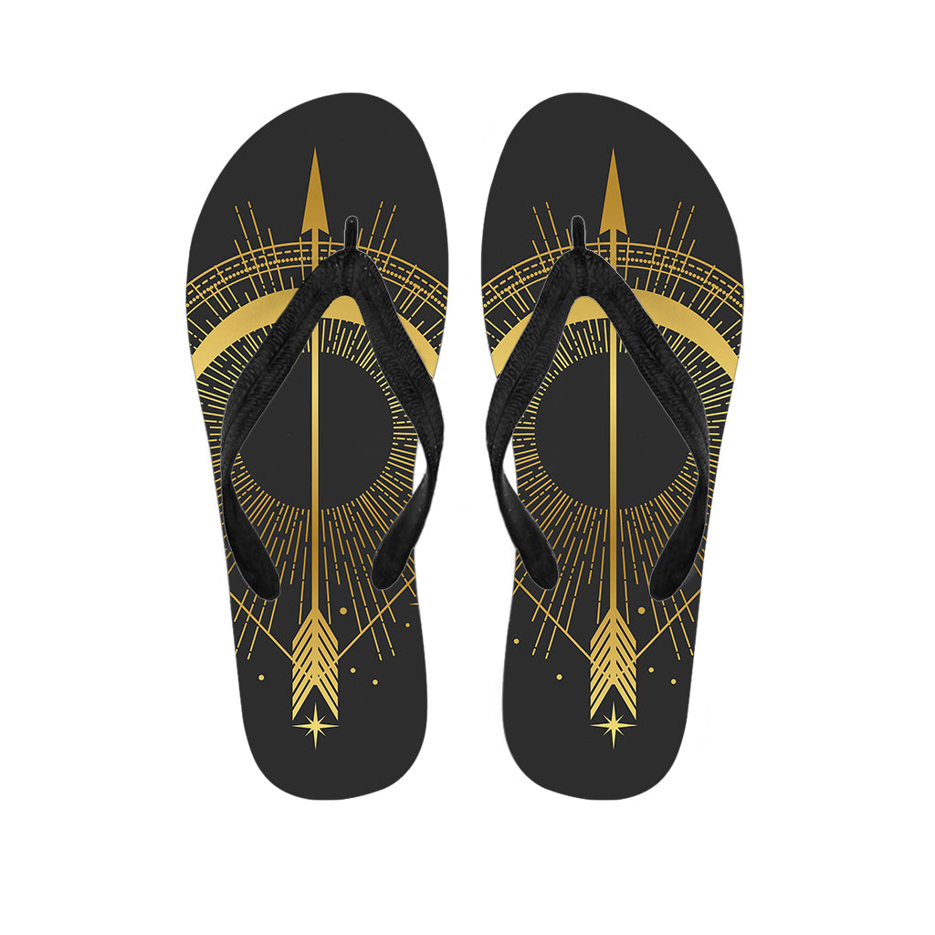 Gold Sagittarius Sign Print Flip Flops