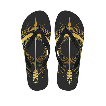 Gold Sagittarius Sign Print Flip Flops
