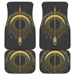 Gold Sagittarius Sign Print Front and Back Car Floor Mats