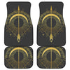 Gold Sagittarius Sign Print Front and Back Car Floor Mats