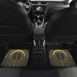 Gold Sagittarius Sign Print Front and Back Car Floor Mats