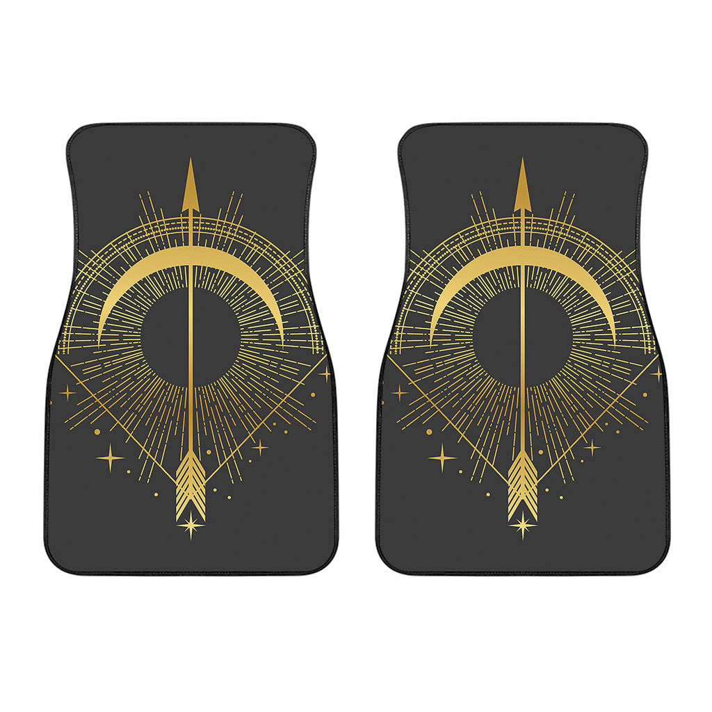 Gold Sagittarius Sign Print Front Car Floor Mats