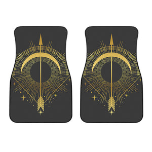 Gold Sagittarius Sign Print Front Car Floor Mats