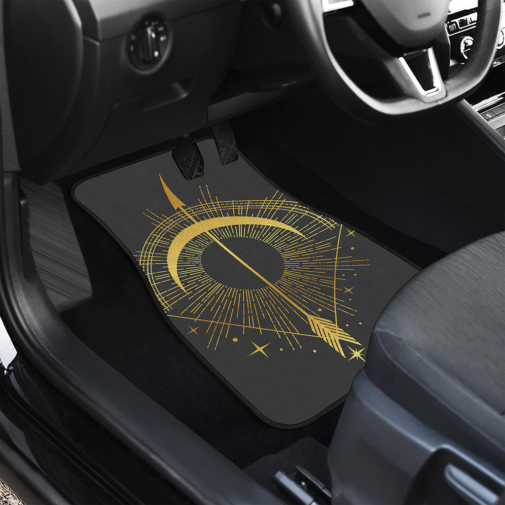 Gold Sagittarius Sign Print Front Car Floor Mats