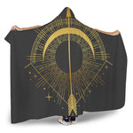 Gold Sagittarius Sign Print Hooded Blanket