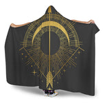 Gold Sagittarius Sign Print Hooded Blanket