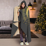 Gold Sagittarius Sign Print Hooded Blanket