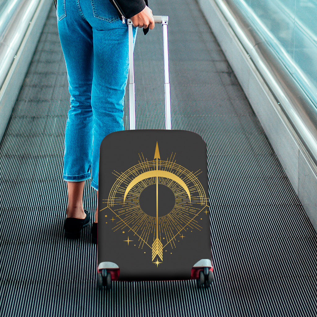 Gold Sagittarius Sign Print Luggage Cover