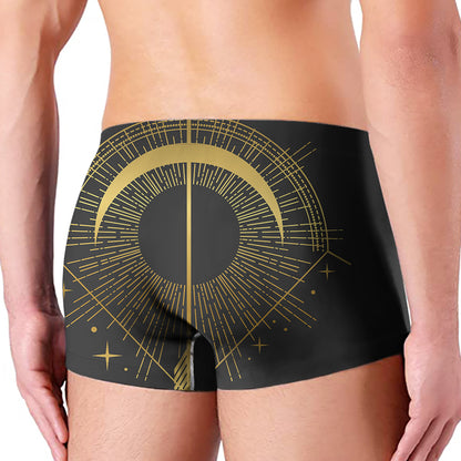 Gold Sagittarius Sign Print Men's Boxer Briefs