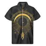 Gold Sagittarius Sign Print Men's Short Sleeve Shirt