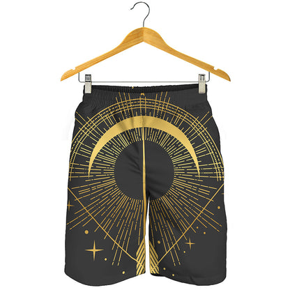 Gold Sagittarius Sign Print Men's Shorts