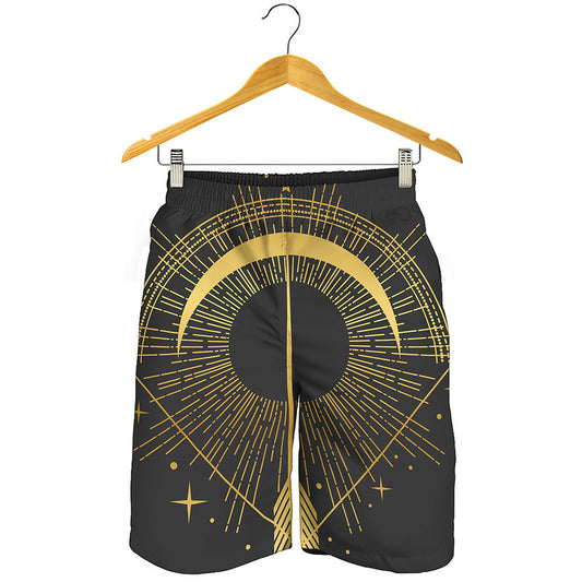 Gold Sagittarius Sign Print Men's Shorts