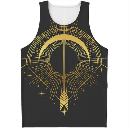 Gold Sagittarius Sign Print Men's Tank Top