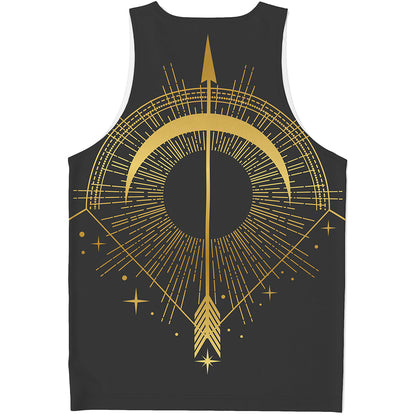 Gold Sagittarius Sign Print Men's Tank Top