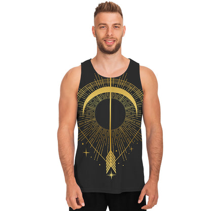 Gold Sagittarius Sign Print Men's Tank Top