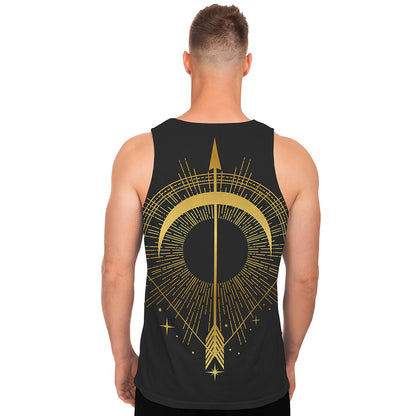 Gold Sagittarius Sign Print Men's Tank Top
