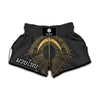 Gold Sagittarius Sign Print Muay Thai Boxing Shorts