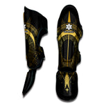 Gold Sagittarius Sign Print Muay Thai Shin Guard