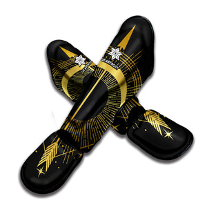 Gold Sagittarius Sign Print Muay Thai Shin Guard