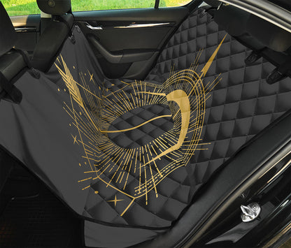 Gold Sagittarius Sign Print Pet Car Back Seat Cover