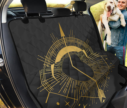 Gold Sagittarius Sign Print Pet Car Back Seat Cover