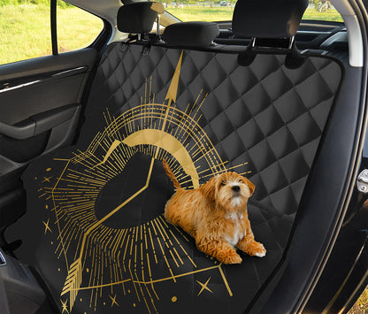 Gold Sagittarius Sign Print Pet Car Back Seat Cover