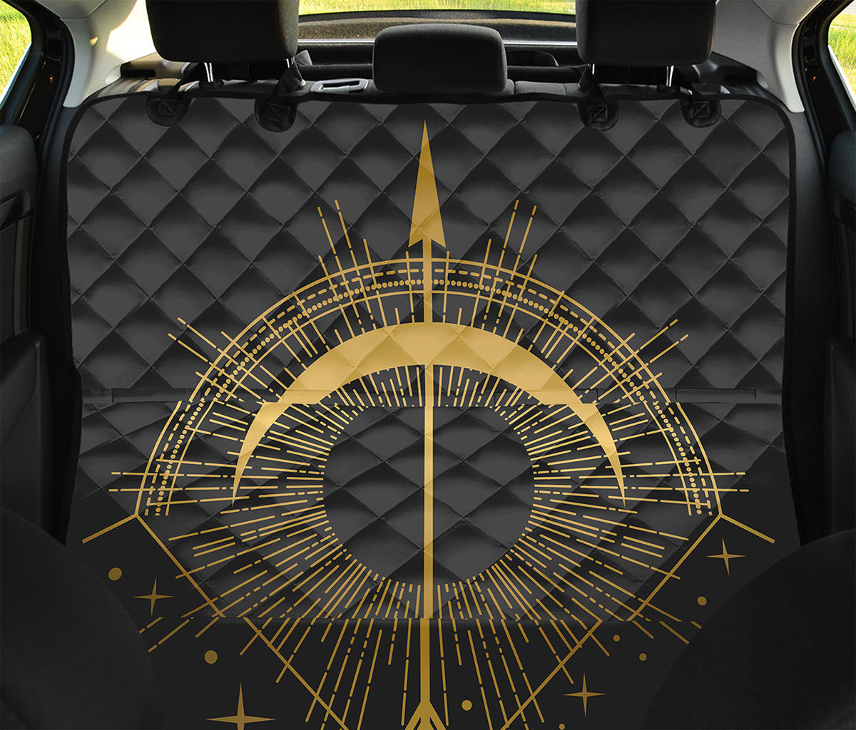 Gold Sagittarius Sign Print Pet Car Back Seat Cover
