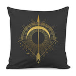 Gold Sagittarius Sign Print Pillow Cover