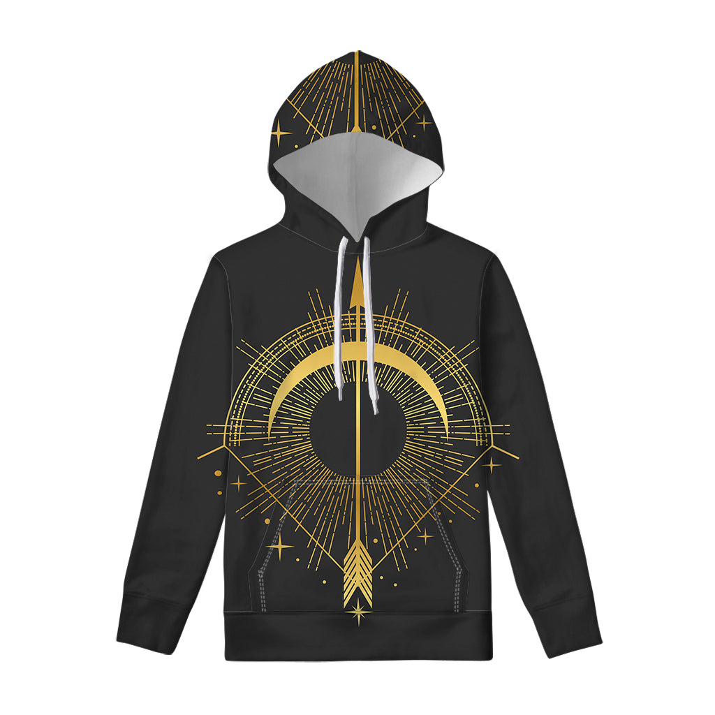 Gold Sagittarius Sign Print Pullover Hoodie