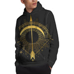 Gold Sagittarius Sign Print Pullover Hoodie