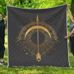 Gold Sagittarius Sign Print Quilt