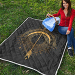 Gold Sagittarius Sign Print Quilt