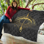 Gold Sagittarius Sign Print Quilt