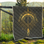 Gold Sagittarius Sign Print Quilt