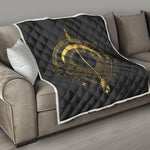 Gold Sagittarius Sign Print Quilt
